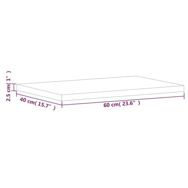 bordplade til badeværelse 60x40x2,5 cm massivt bøgetræ