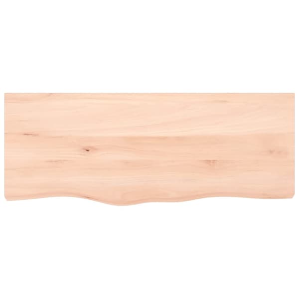 bordplade til badeværelse 100x40x2 cm massivt træ ubehandlet