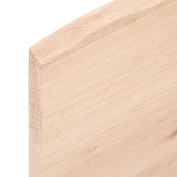 bordplade til badeværelse 100x40x2 cm massivt træ ubehandlet