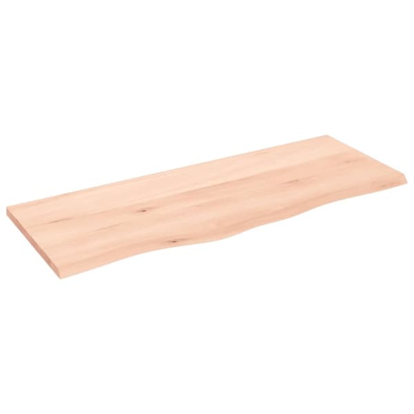 bordplade til badeværelse 100x40x2 cm massivt træ ubehandlet