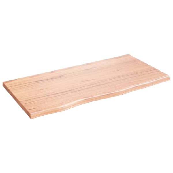 bordplade til badeværelse 80x40x2 cm massivt træ lysebrun
