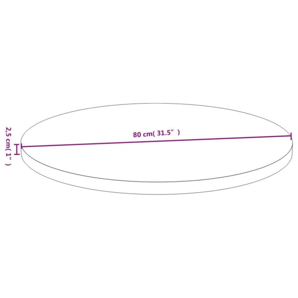 bordplade Ø80x2,5 cm bambus