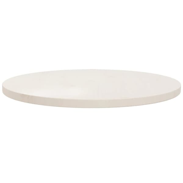 bordplade hvid Ø60x2,5 cm massivt fyrretræ