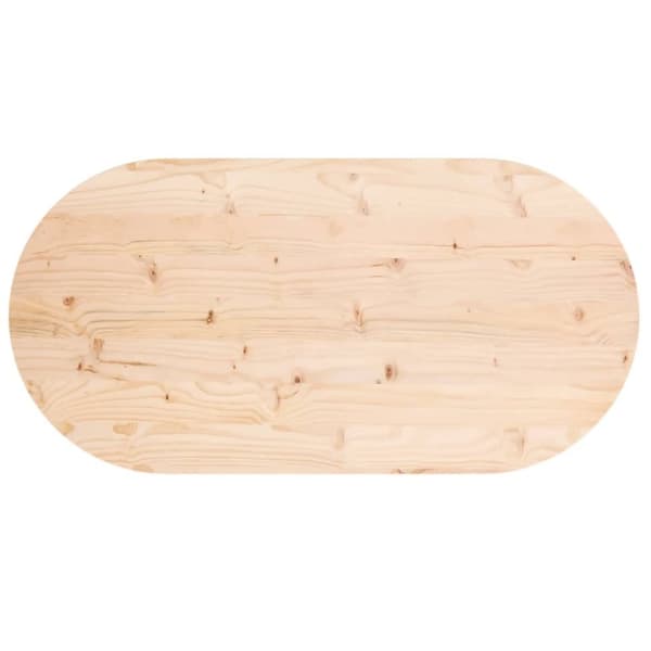 Bordsskiva 100x50x2,5 cm oval massiv furu