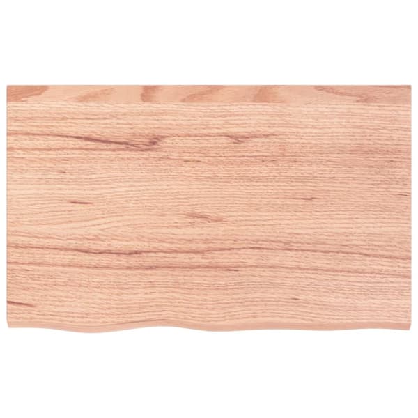 Bänkskiva badrum ljusbrun 80x50x2 cm behandlat massivt trä