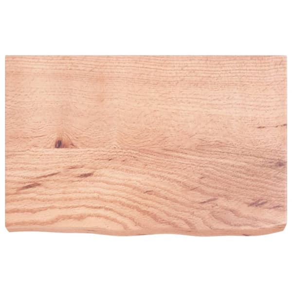 bordplade til badeværelse 60x40x(2-6) cm massivt træ lysebrun