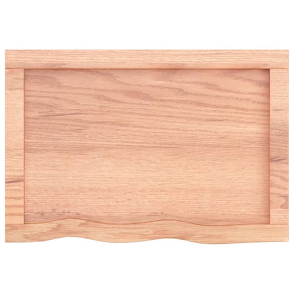 bordplade til badeværelse 60x40x(2-6) cm massivt træ lysebrun