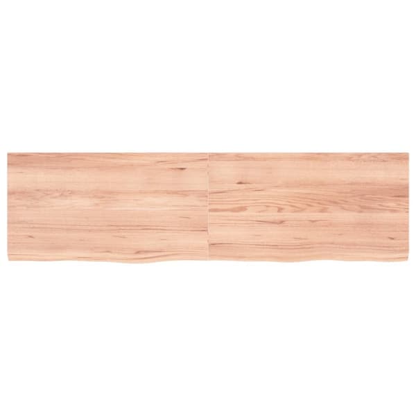 bordplade til badeværelse 180x50x(2-4) cm massivt træ lysebrun