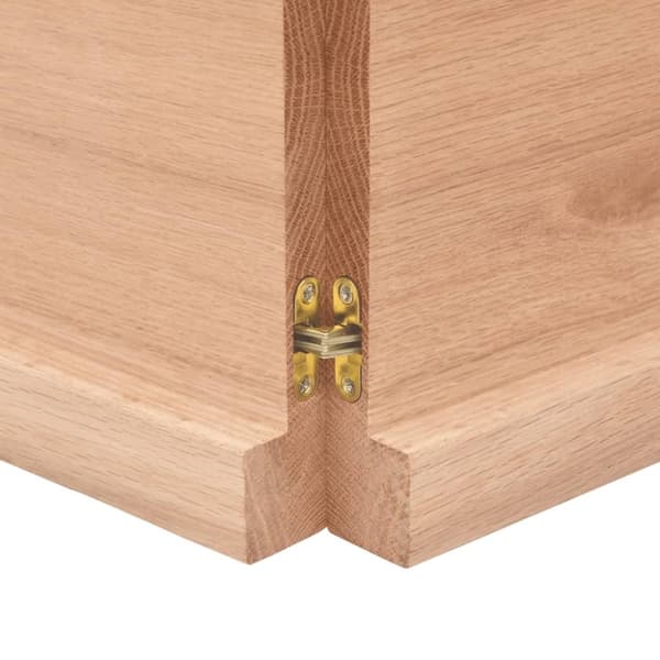 bordplade til badeværelse 180x50x(2-4) cm massivt træ lysebrun