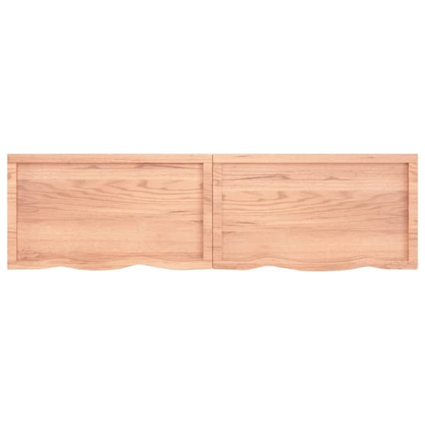bordplade til badeværelse 180x50x(2-4) cm massivt træ lysebrun