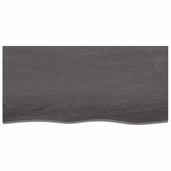Bänkskiva badrum mörkbrun 100x50x(2-4) cm behandlat massivt trä