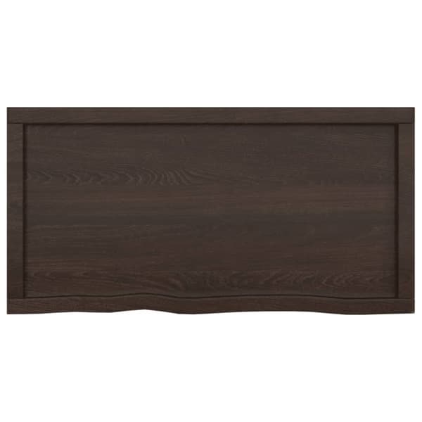Bänkskiva badrum mörkbrun 100x50x(2-4) cm behandlat massivt trä