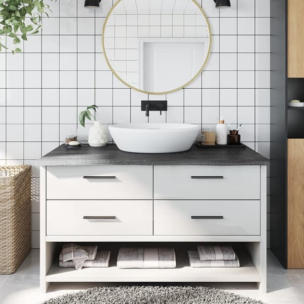 Bänkskiva badrum mörkbrun 100x50x(2-4) cm behandlat massivt trä