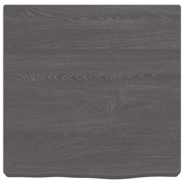 Bänkskiva badrum mörkbrun 40x40x(2-6) cm behandlat massivt trä