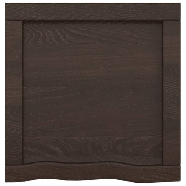 Bänkskiva badrum mörkbrun 40x40x(2-6) cm behandlat massivt trä