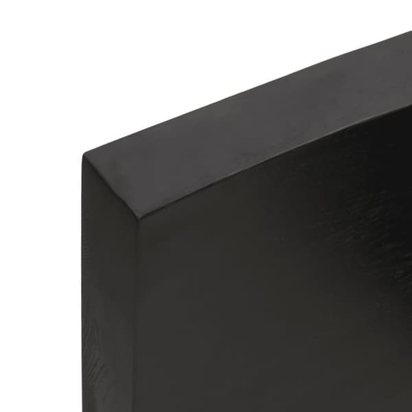 Bänkskiva badrum mörkbrun 40x40x(2-6) cm behandlat massivt trä