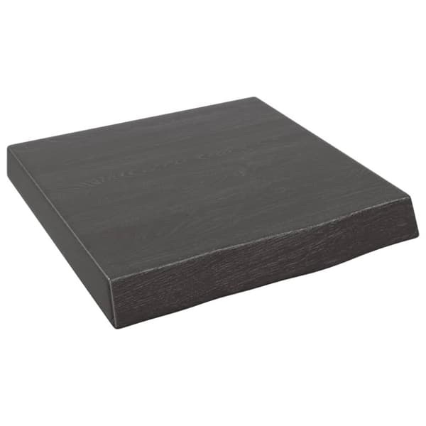 Bänkskiva badrum mörkbrun 40x40x(2-6) cm behandlat massivt trä