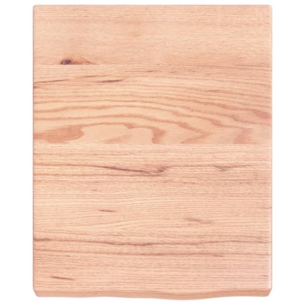 bordplade til badeværelse 40x50x(2-6) cm massivt træ lysebrun