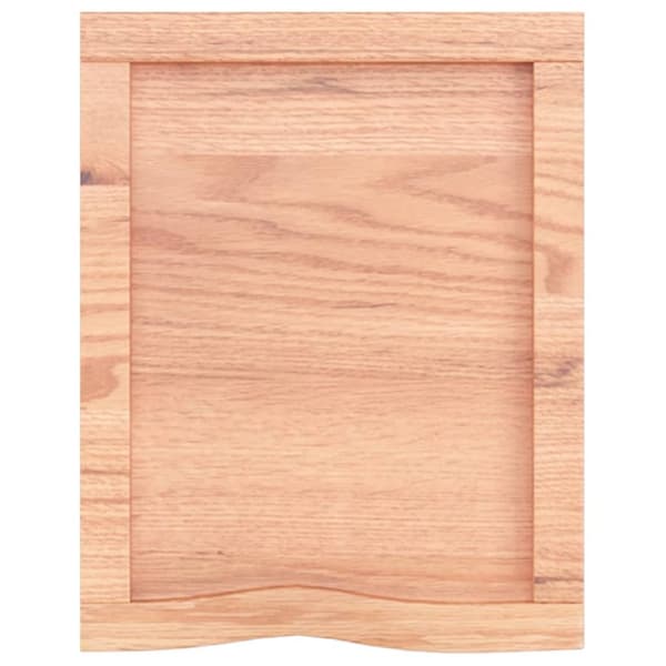 bordplade til badeværelse 40x50x(2-6) cm massivt træ lysebrun