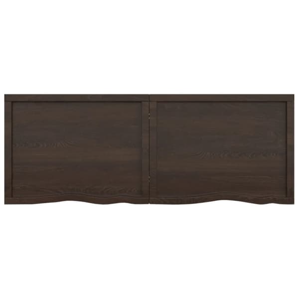 bordplade til badeværelse 160x60x(2-6) cm massivt træ mørkebrun