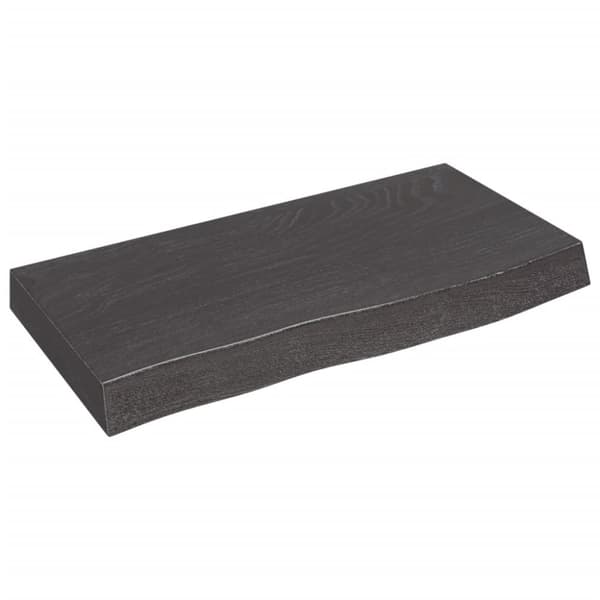 bordplade til badeværelse 60x30x(2-6) cm massivt træ mørkebrun