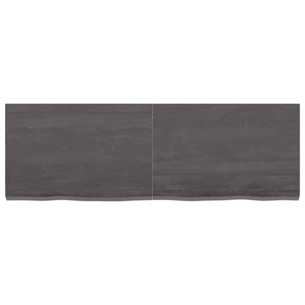 bordplade til badeværelse 120x40x(2-4) cm massivt træ mørkebrun