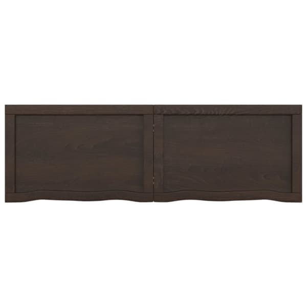 bordplade til badeværelse 120x40x(2-4) cm massivt træ mørkebrun