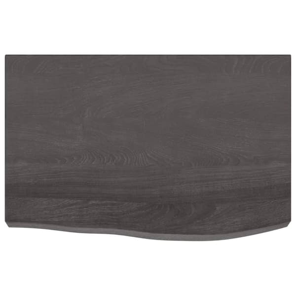 bordplade til badeværelse 60x40x(2-6) cm massivt træ mørkebrun
