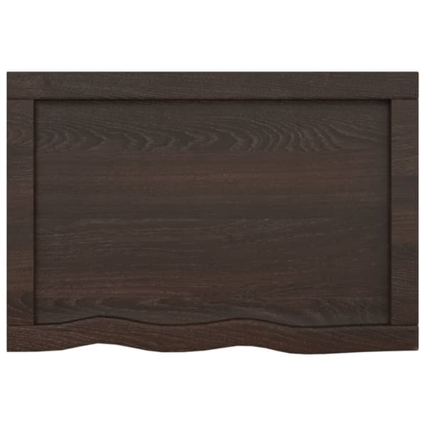 bordplade til badeværelse 60x40x(2-6) cm massivt træ mørkebrun
