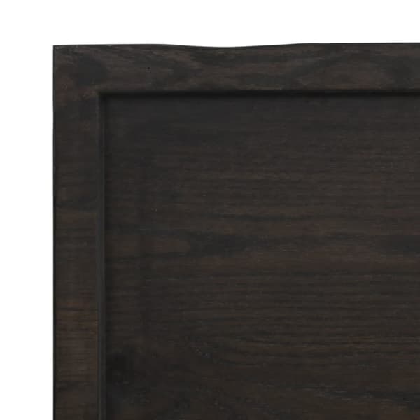 bordplade til badeværelse 60x40x(2-6) cm massivt træ mørkebrun