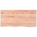 Miniatyrbillede 3 af 9: bordplade 100x50x(2-4) cm behandlet massivt egetræ lysebrun