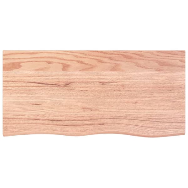 bordplade 100x50x(2-4) cm behandlet massivt egetræ lysebrun
