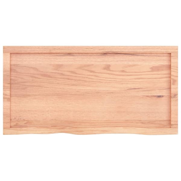 bordplade 100x50x(2-4) cm behandlet massivt egetræ lysebrun