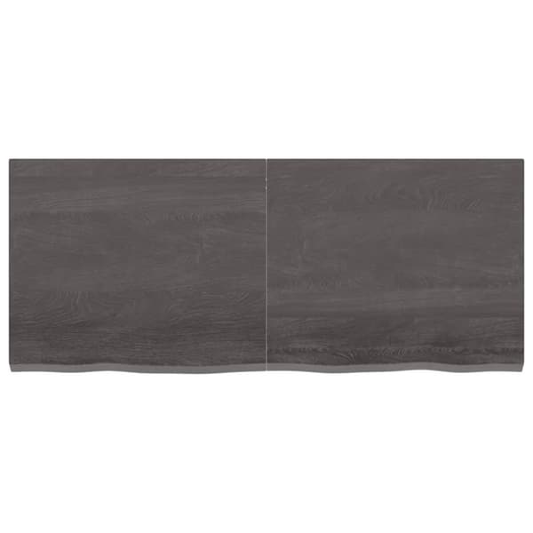 bordplade til badeværelse 120x50x(2-4) cm massivt træ mørkebrun
