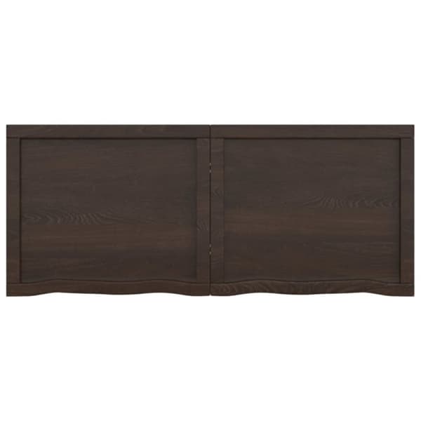 bordplade til badeværelse 120x50x(2-4) cm massivt træ mørkebrun