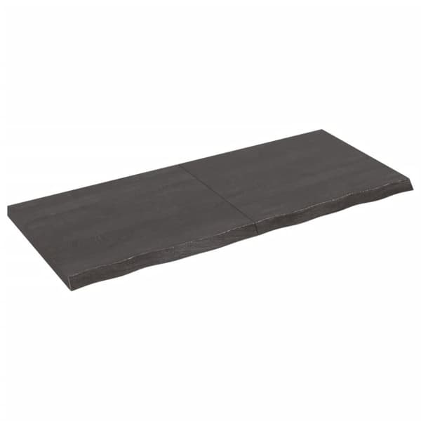 bordplade til badeværelse 120x50x(2-4) cm massivt træ mørkebrun