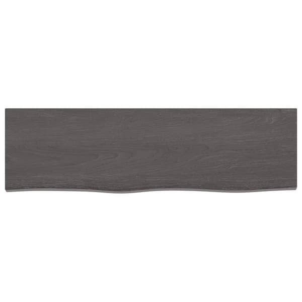Bänkskiva badrum mörkbrun 100x30x(2-6) cm behandlat massivt trä