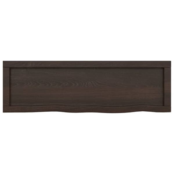 Bänkskiva badrum mörkbrun 100x30x(2-6) cm behandlat massivt trä