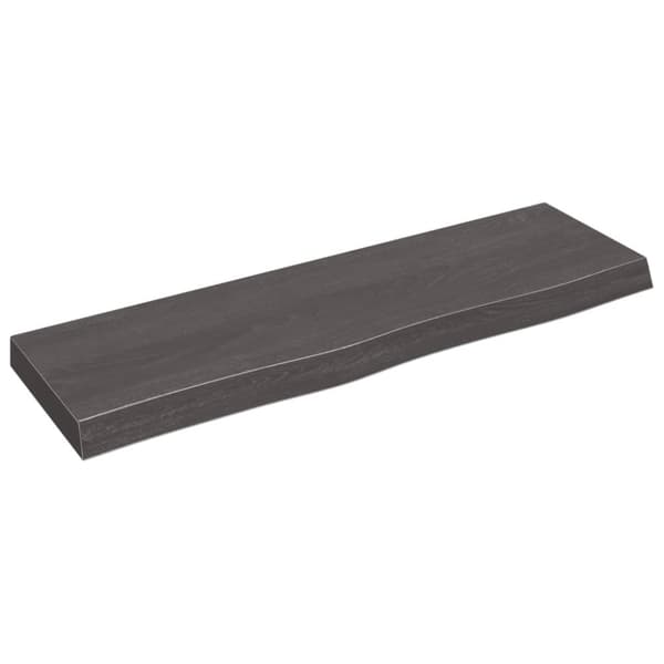 Bänkskiva badrum mörkbrun 100x30x(2-6) cm behandlat massivt trä