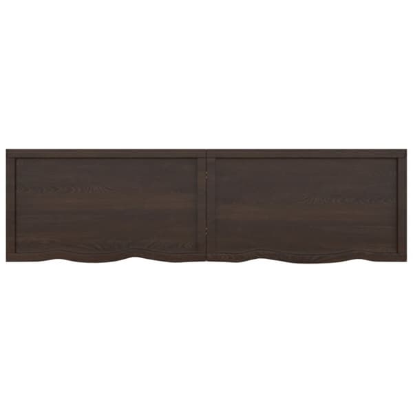 bordplade til badeværelse 180x50x(2-4) cm massivt træ mørkebrun