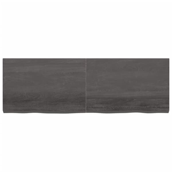 bordplade 180x60x(2-6) cm behandlet massivt egetræ mørkebrun