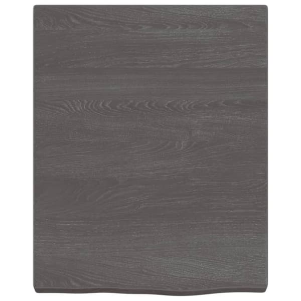 bordplade til badeværelse 40x50x(2-4) cm massivt træ mørkebrun