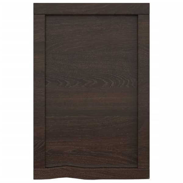 bordplade til badeværelse 40x50x(2-4) cm massivt træ mørkebrun