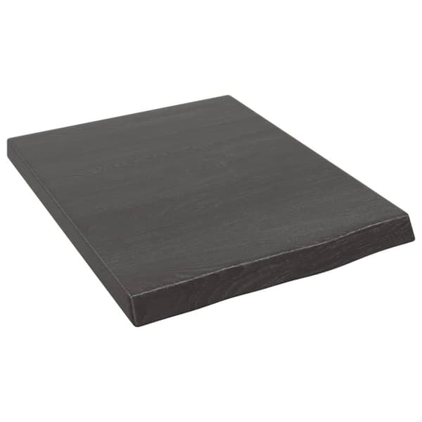 bordplade til badeværelse 40x50x(2-4) cm massivt træ mørkebrun