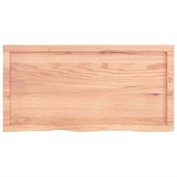 bordplade til badeværelse 100x50x(2-6) cm massivt træ lysebrun