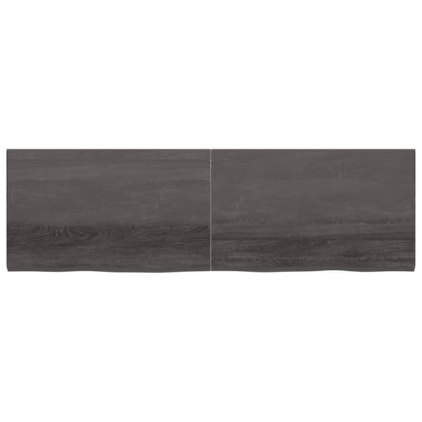 bordplade 200x60x(2-4) cm behandlet massivt egetræ mørkebrun