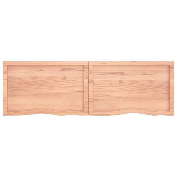 bordplade 160x50x(2-4) cm behandlet massivt egetræ lysebrun