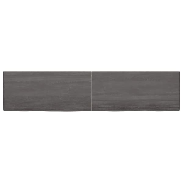 bordplade til badeværelse 220x50x(2-4) cm massivt træ mørkebrun