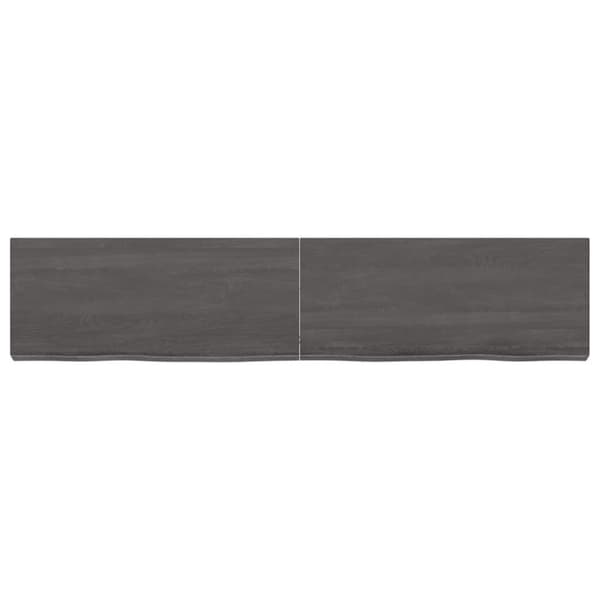 Bänkskiva badrum mörkbrun 140x30x(2-6) cm behandlat massivt trä