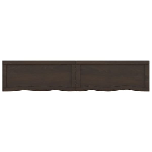 Bänkskiva badrum mörkbrun 140x30x(2-6) cm behandlat massivt trä